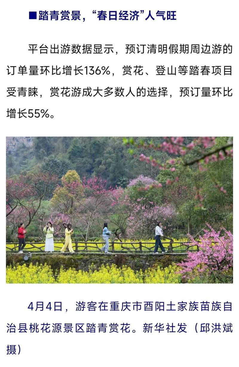 踏春赏花享胜景 文旅融合热力足——透视清明小长假出行消费亮点 踏春赏花享胜景 文旅融合热力足——透视清明小长假出行消费亮点